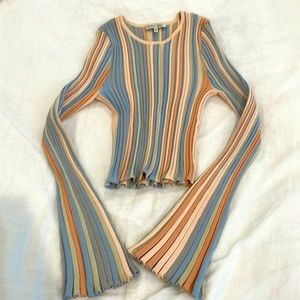 RONNY KOBO disco crop sweater w bell sleeves. 1970’s chic.